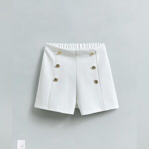Zara white high waisted shorts with gold buttons worn once great condition